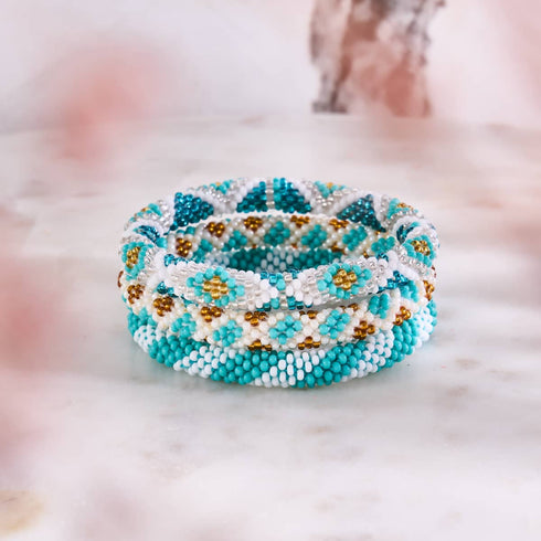 Océanique | Bracelet de perles de verre de l'Himalaya